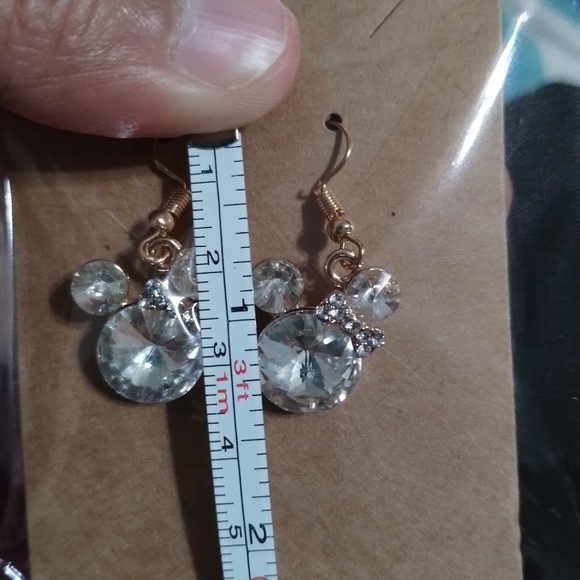 Cubic Zirconia Mouse Earrings - #109 - Picture 11 of 11